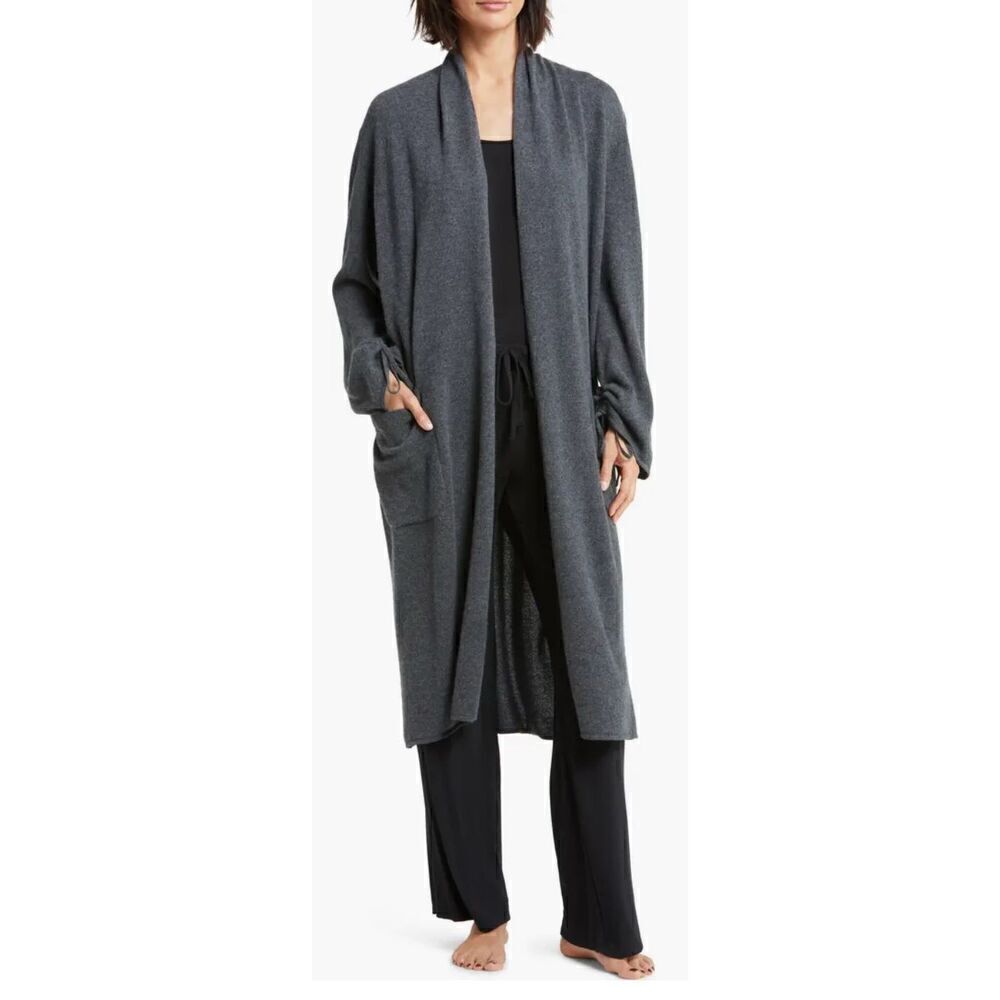 Nordstrom 100% Cashmere Oversized Long Cardigan in Grey NWT Size X-Small